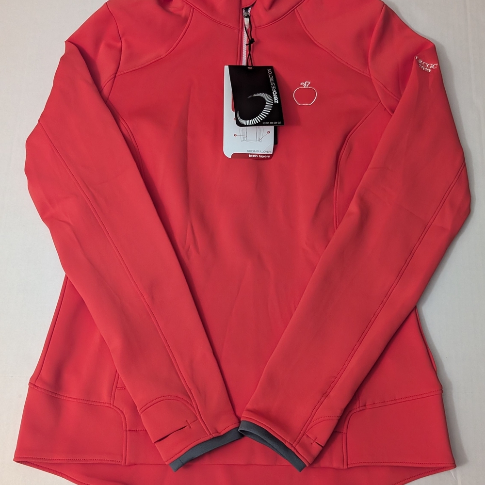 Zerorestricton 1/4 Zip Sofia Pullover Color Poppy Women's Size Small